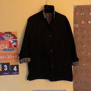 BURBERRY London Mens Black Diamond Quilted Barn Jacket with Nova Check